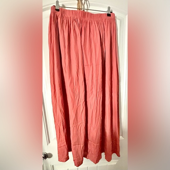 Satin Maxi Skirt in Rust by Kori - Picture 2 of 4